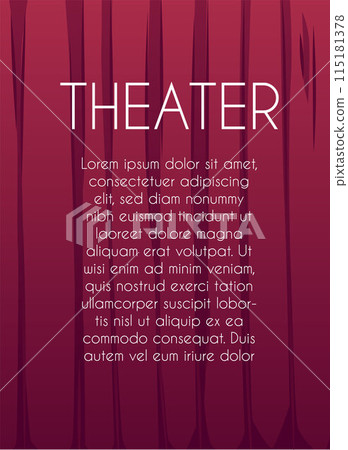 Vector theater curtain for posters and flyers. Flat style. 115181378