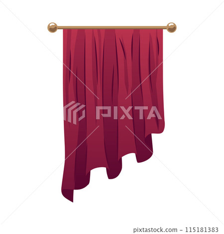 Vector illustration of a lambrequin with drapery on a cornice. 115181383