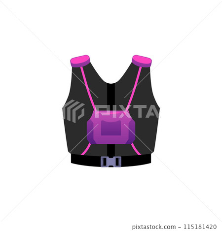 Vector illustration of a laser tag vest with pink neon glow. 115181420