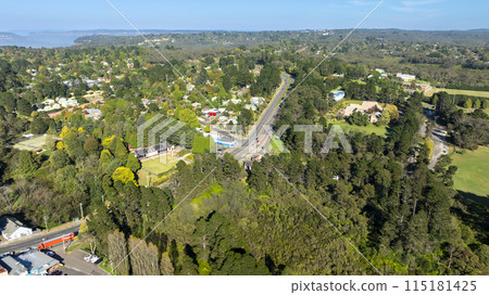 The Great Western Highway running alongside the train line 115181425