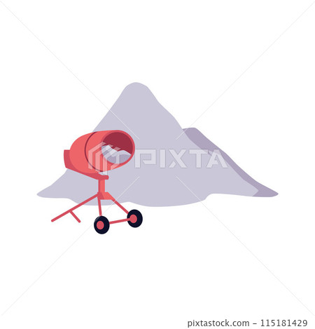 Vector icons of cement and concrete mixer on isolated background. 115181429