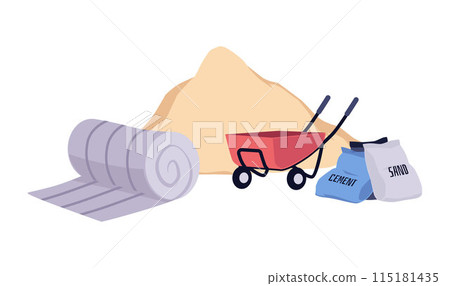 Vector set of construction essentials. Isolated background. Vector set of construction essentials. Isolated background. 115181435