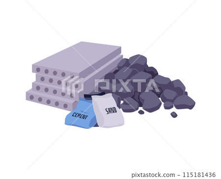Construction materials in vector on an isolated background. Construction materials in vector on an isolated background. 115181436