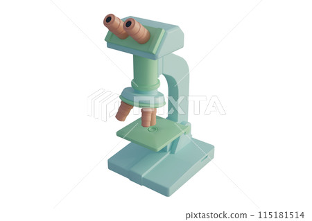 3D rendering of microscope on white background 115181514