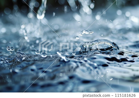 Water Droplets Splashing on Surface 115181626