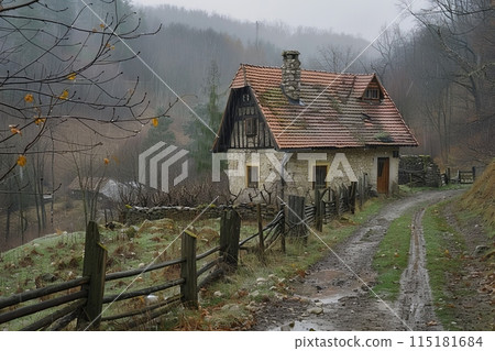 Rustic Stone House on Muddy Country Road 115181684