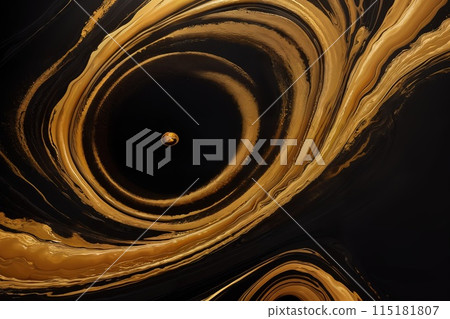 Abstract background liquid oil gold and black streaks. 115181807