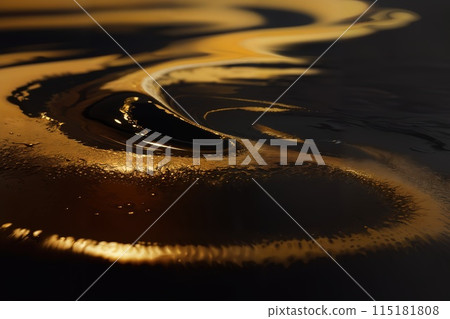 Abstract background liquid oil gold and black streaks. Abstract background liquid oil gold and black streaks. 115181808
