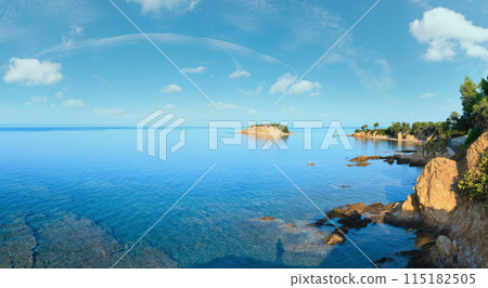 Summer Aegean coast, Sithonia, Greece. Summer Aegean coast, Sithonia, Greece. 115182505