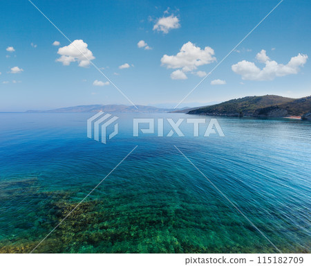 Summer morning sea coast (Albania). 115182709