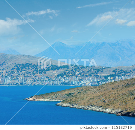 Sarande town coast, Albania. Sarande town coast, Albania. 115182719