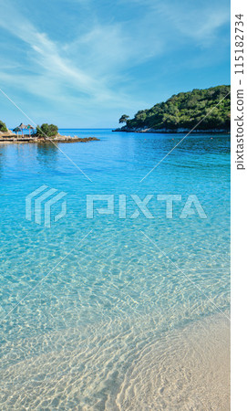Ksamil beach, Albania. Ksamil beach, Albania. 115182734