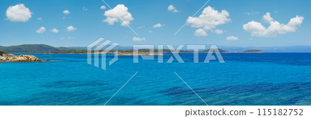 Aegean sea coast panorama (Chalkidiki, Greece). 115182752