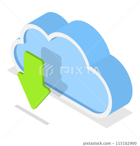 3D Isometric Flat Icon Set. Cloud Technologies, Online Services and Data Processing. Item 15 3D Isometric Flat Icon Set. Cloud Technologies, Online Services and Data Processing. Item 15 115182900