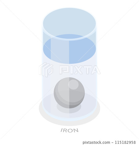 3D Isometric Flat Illustration of Buoyancy Force, Physics Educational Experiment. Item 2 115182958