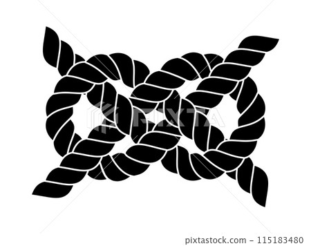 Sailor nautical rope knot isolated on white background 115183480