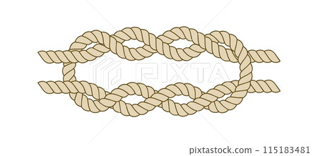 Sailor nautical rope knot isolated on white background Sailor nautical rope knot isolated on white background 115183481