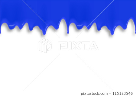 Blue paint flowing and dripping. Abstract banner with shadow Blue paint flowing and dripping. Abstract banner with shadow 115183546