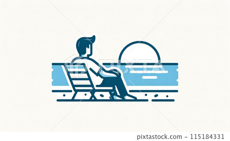 Man watching the sunrise Man watching the sunrise 115184331