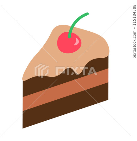 Pie - Sweet Food and Snacks concept on transparent background, flat design vector illustration Pie - Sweet Food and Snacks concept on transparent background, flat design vector illustration 115184588
