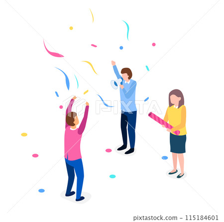 Business Success concept on transparent background, isometric flat design vector illustration 115184601