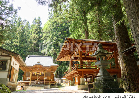山梨縣築宇駒岳神社被樹木環繞 山梨縣築宇駒岳神社被樹木環繞 115184725
