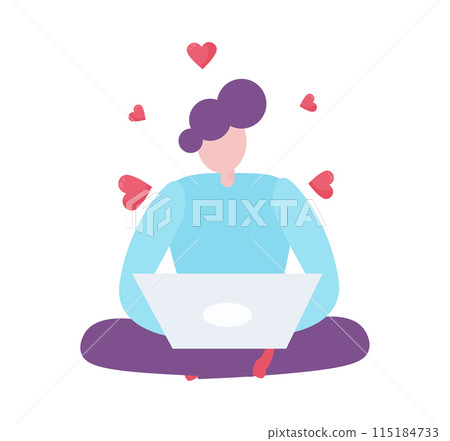 Find Love concept on transparent background, flat design vector illustration Find Love concept on transparent background, flat design vector illustration 115184733