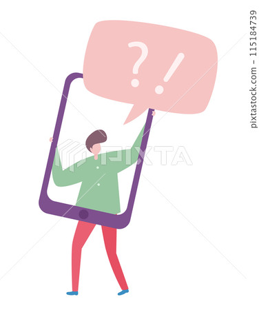 Social Media Communication concept on transparent background, flat design vector illustration 115184739