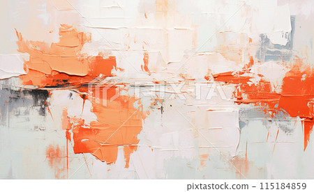 Abstract oil painting, sky blue, orange color brush strokes background, wallpaper, paint texture,art 115184859