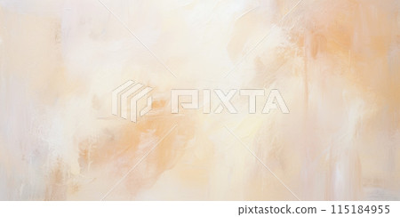 Abstract pale, creamy, pastel, soft, sepia brown and orange color contemporary oil paint brushstrokes texture pattern painting wallpaper background, art painting. Artistic backdrop 115184955