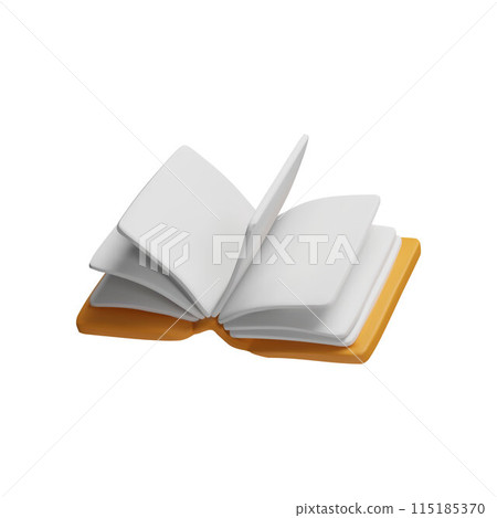Open book 3D icon vector illustration Open book 3D icon vector illustration 115185370