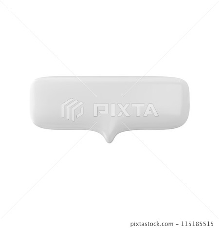 Centered tail white speech bubble 3D vector illustration icon Centered tail white speech bubble 3D vector illustration icon 115185515