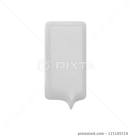 3D vector speech bubble icon of an elongated rectangular shape for SMS and discussion. 3D vector speech bubble icon of an elongated rectangular shape for SMS and discussion. 115185519