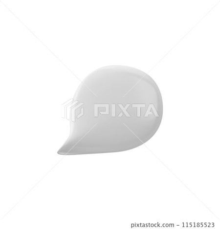 3D glossy white empty speech bubble, vector render text bubble rounded shape, volume dialogue cloud, chat message icon 115185523