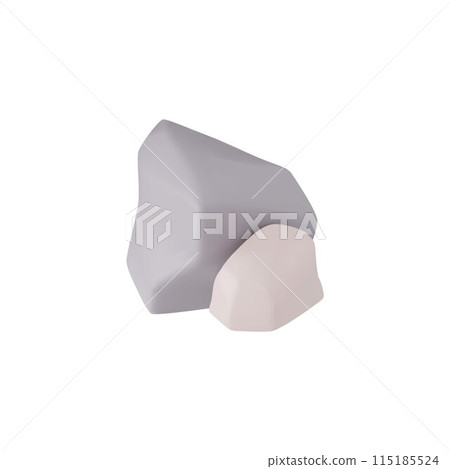 Realistic vector textured stones or boulders on isolated background. 115185524