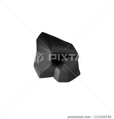 3D stone rocks, volumetric black cobblestones vector icon, realistic granite stone block, boulder debris game asset 3D stone rocks, volumetric black cobblestones vector icon, realistic granite stone block, boulder debris game asset 115185536