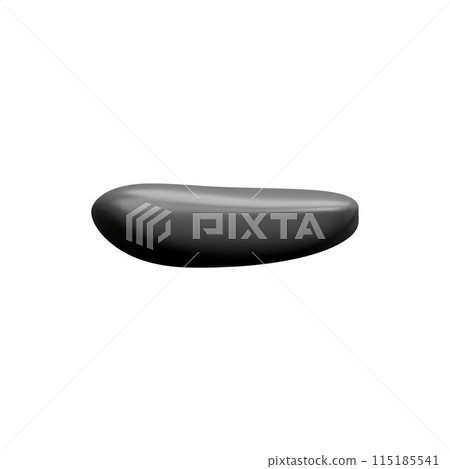 Smooth black stone 3D vector illustration Smooth black stone 3D vector illustration 115185541