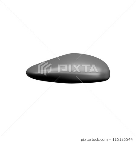 3D vector icon black flat boulder with smooth sides highlighted on a white background. 115185544