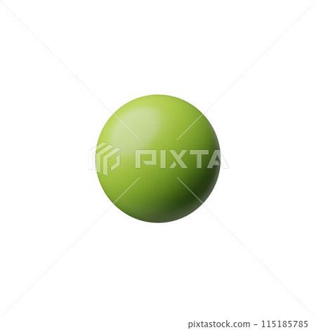 Green sphere 3D model icon, geometric round figure glossy surface vector render isolated, Bauhaus, volumetric ball shape 115185785