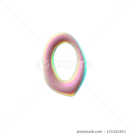 3D glossy plastic pink number 0 zero or letter O, liquid surface with holographic reflection, vector volume y2k font 3D glossy plastic pink number 0 zero or letter O, liquid surface with holographic reflection, vector volume y2k font 115185851