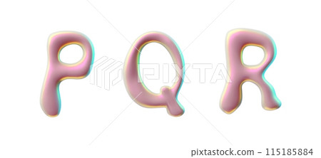 3D glossy plastic pink capital letters P Q R, liquid holo surface, vector Y2K font volume spilled polish, flux bubble 3D glossy plastic pink capital letters P Q R, liquid holo surface, vector Y2K font volume spilled polish, flux bubble 115185884
