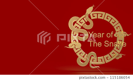 The year of snake for holiday concept 3d rendering. 115186054