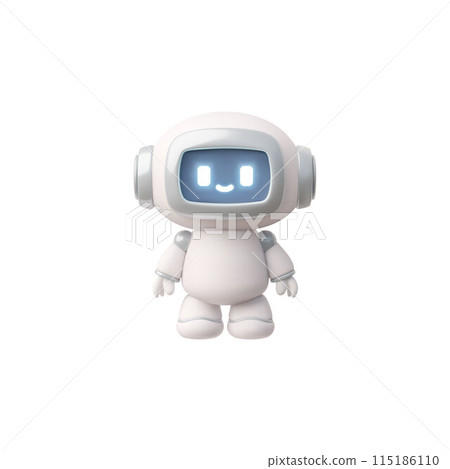 Vector 3D boy a smart, friendly character with artificial intelligence on a white background Vector 3D boy a smart, friendly character with artificial intelligence on a white background 115186110