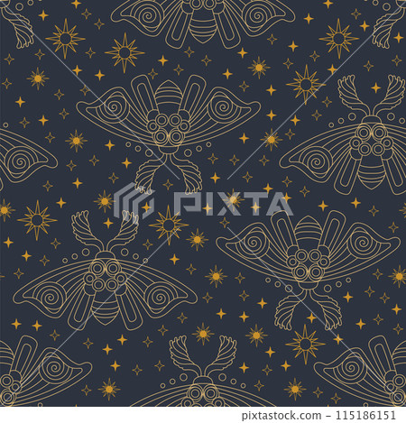 Moth and stars seamless pattern vector illustration Moth and stars seamless pattern vector illustration 115186151