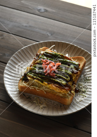 Okonomiyaki-style toast 115187441