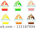 Colorful sundaes and soft serve ice cream 115187894