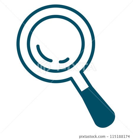 Dark green magnifying glass vector illustration 115188174
