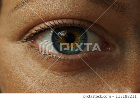 Woman with vivid eyes - AI generated image 115188211