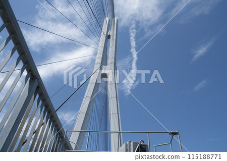 Looking up at Tatara Bridge Looking up at Tatara Bridge 115188771