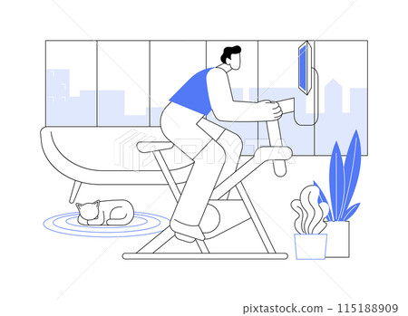 Home cycle training isolated cartoon vector illustrations. 115188909